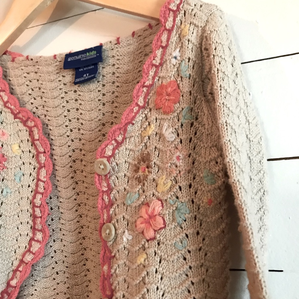 Osh Kosh Girl’s Embroidered Sweater Vest 4T